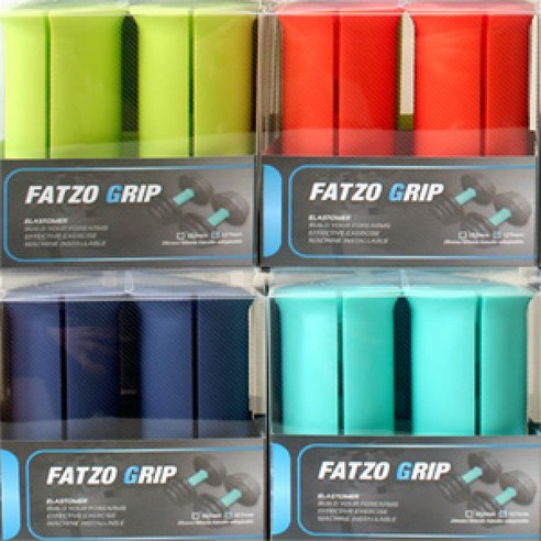 펫조 그립 FATZO GRIP 아령 덤벨 컬바봉 레인보우 전완근 팻그립, 1세트, 레몬색