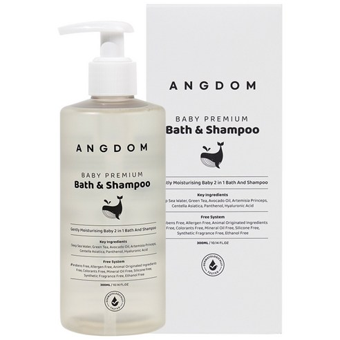 앙덤 키즈 아기 베이비 프리미엄 유아 샴푸 바디워시 300ml, 300ml, 1개