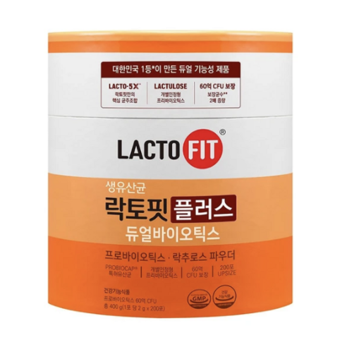 코스트코 종근당 락토핏 생유산균 플러스 듀얼바이오틱스 400g(2gx200포) 무료배송/건강기능식품 30억 특허 유산균 온가족 대용량 프로바이오틱스 프리바이오틱스 락토바실러스