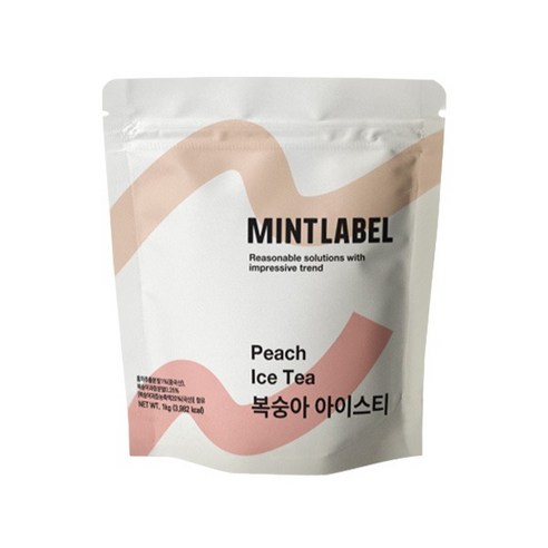 민트라벨 복숭아 아이스티 파우더 | 달콤 상큼한 피치 아이스티 원액 대용 | 대용량 음료 가루, 3개, 1kg