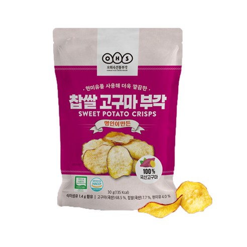 오희숙부각 찹쌀 고구마부각, 4개, 30g