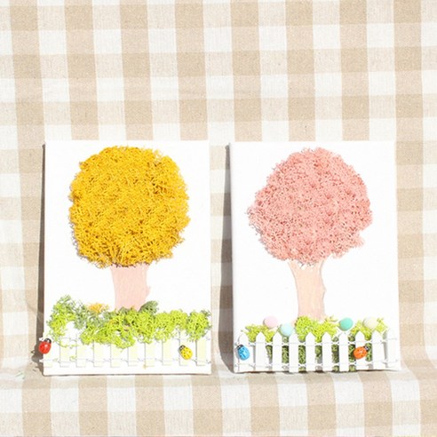 스칸디아모스 12.5X18cm 캔버스 액자 만들기 세트 (나무) /천연이끼, 보라
