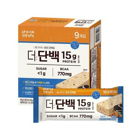 빙그레 tft 더단백 마일드바 아몬드쿠키 9p