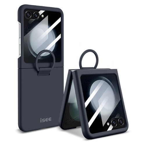 아이시(isee) Z플립5/6/7호환 일체형 하드 액정보호유리 with 링 케이스