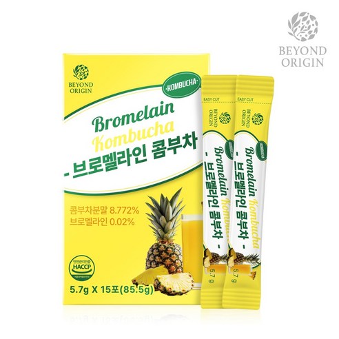 [비욘드오리진] 브로멜라인 콤부차 5g, 1박스, 75g, 15개입