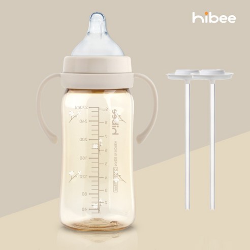 하이비 자기주도젖병 PPSU 270ml 젖병1P+젖꼭지1P+핸들1P+추타입2p or 간편타입2p, 핸들1p/간편타입2p/목화샌드/젖꼭지 S(0개월), 1개, 270ml