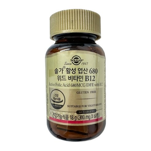 솔가 활성 엽산 680 위드 비타민 B12, 60정, 1개