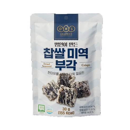 오희숙전통부각 찹쌀 미역 부각, 30g, 7개