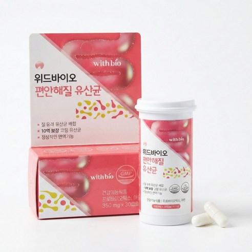 위드바이오 편안해질 유산균(프로바이오틱스) 350mg x 30캡슐, 1박스