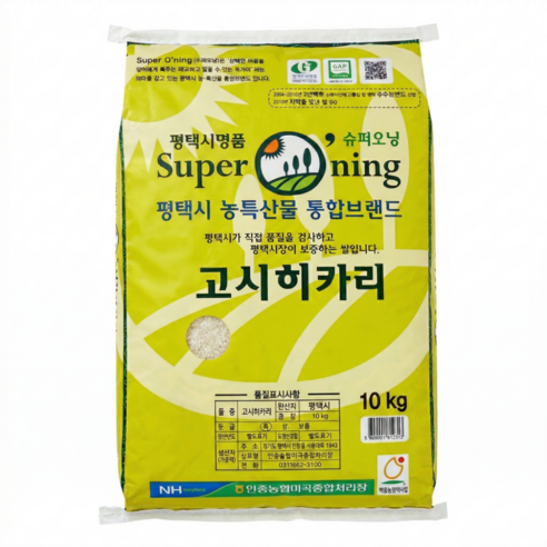 올팜 2025년 햅쌀 평택 슈퍼오닝 고시히카리쌀, 10kg, 1개, 특수 등급