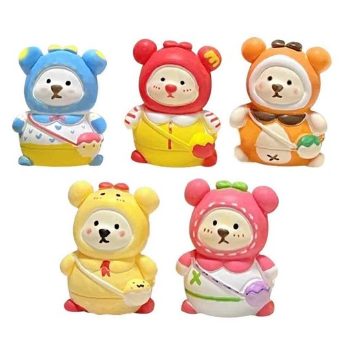 3D 석고인형 곰돌이 색칠 키트, 10개, 아크릴물감 6색 B