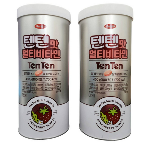 맛있는 딸기맛 멀티비타민 영양제 어린이 청소년 텐텐젤리 건강식품 100정, 2개