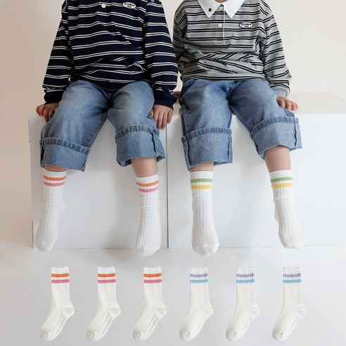 마이싹 아동용 코코 링글 장목 양말 6켤레