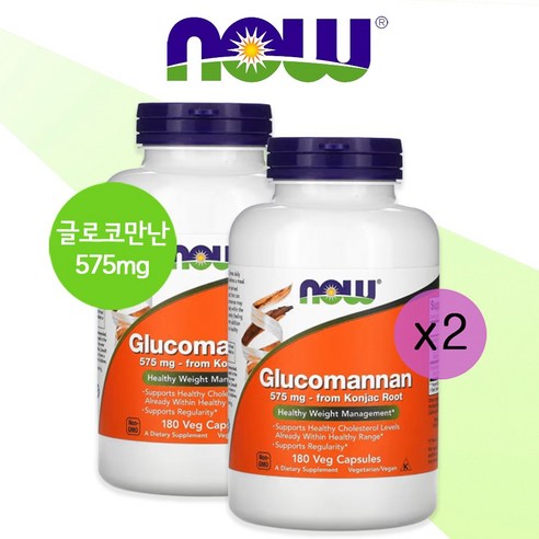 [1+1] 나우푸드 나우푸즈 글루코만난 575mg 180캡슐 곤약뿌리 곤약추출물 수용성 섬유