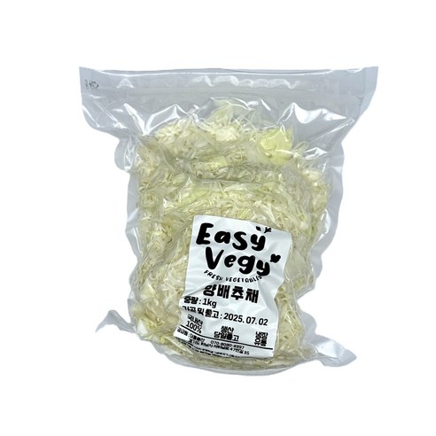 국산 냉장 진공포장 양배추채 양배추슬라이스, 500g, 1개