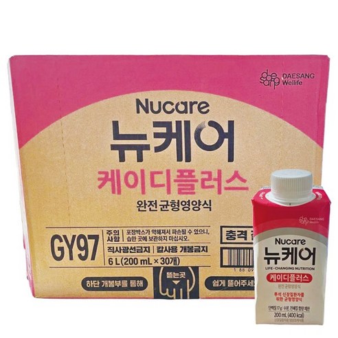 뉴케어 케이디플러스 200ml 투석 신장질환자용 균형영양식 환자식 식사대용 고단백 신장환자 L아르기닌 선물용