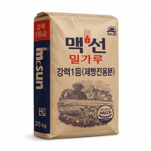 맥선 밀가루 강력1등 제빵, 피자용 20kg 동아원 대용량 업소용, 20kg, 1개