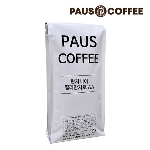 파우스커피 탄자니아 킬리만자로 AA 원두커피, 1개, 1kg, 홀빈(분쇄안함)