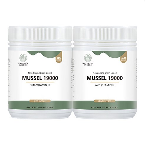 뉴질랜드 네이처스위즈덤 초록입홍합 19000mg, 2개, 300정