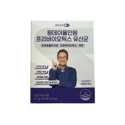 오한진 원데이올인원 프리바이오틱스 유산균 30포 1박스 (한달분)