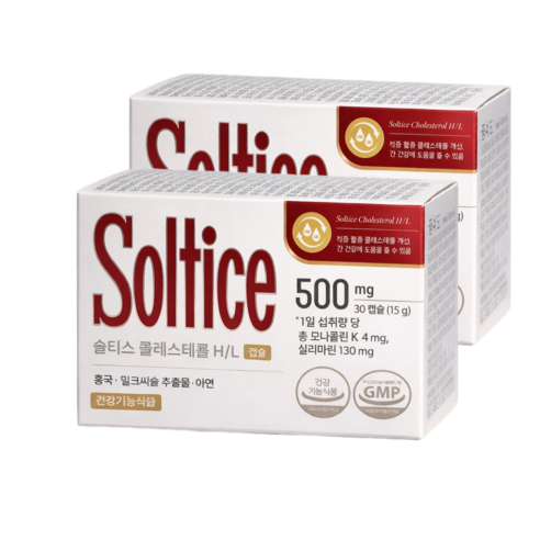 솔티스 콜레스테롤 H/L 500mg x 30캡슐 x 2박스 30일분
