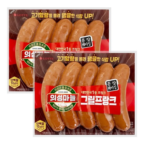 롯데푸드 의성마늘 프랑크 350g 2개, 350g, 2개