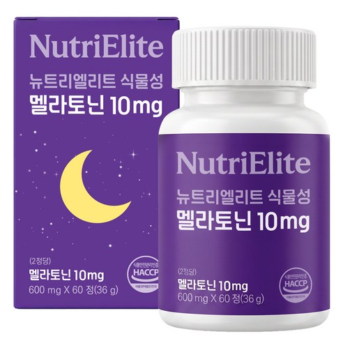 뉴트리엘리트 식물성 멜라토닌 10mg 식약청인증, 1개, 60정