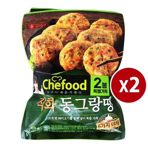 롯데 쉐푸드 직화 동그랑땡 405g /반찬 명절음식 제사음식 전 완자, 4개, 405g
