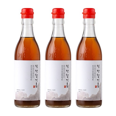 저온압착 천년 참기름, 3개, 350ml