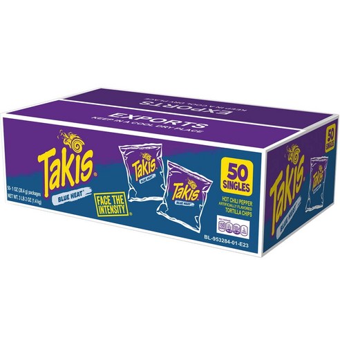 [미국 내수용]타키스 블루 히트 또띠아 칩스 280.7g, Takis Rolled Blue Heat Tortilla Chips - 9.9oz