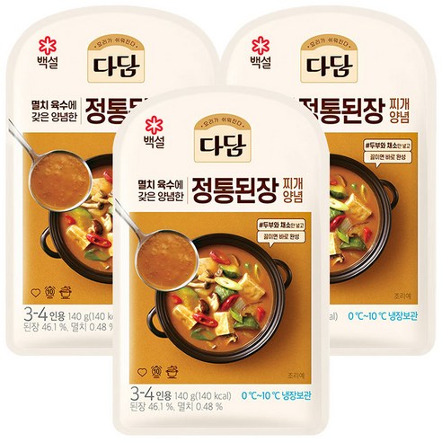 다담 정통된장 찌개양념, 140g, 3개