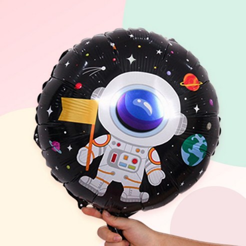 [예쁨주의지호] S_우주풍선 모음 /대형 입체 우주풍선 /UFO풍선/로켓풍선/지구풍선/우주풍선, S_대형 우주풍선_18인치 원형블랙