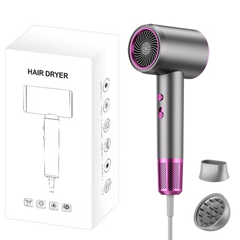 콜콜러브 전문가용 초경량 빠른 건조 파워 헤어드라이기 2000W 블루라이트 드라이어, 그레이, STL-8568