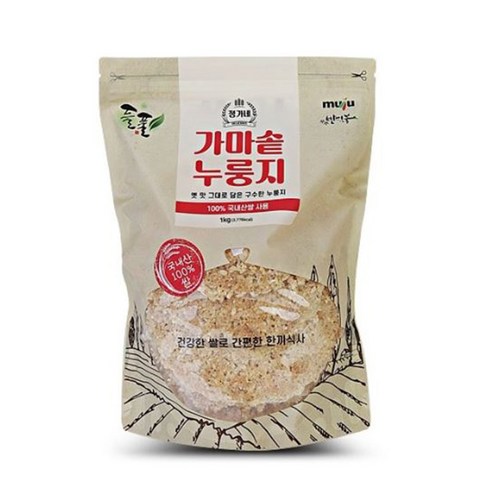 [안성들풀] 정가네 누룽지 세트 1 국내산 쌀 100% 고소하고 바삭한 전통 누룽지 (가마솥, 찹쌀, 천마오곡 3kg)