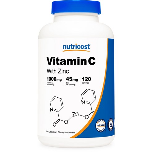 뉴트리코스트 비타민 C 1000mg + 아연 45mg 캡슐, 120정, 1개