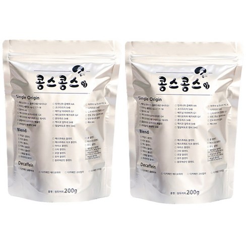 무료배송 콩스콩스 원두커피 아일리쉬 향커피, 거친입자, 200g, 2개