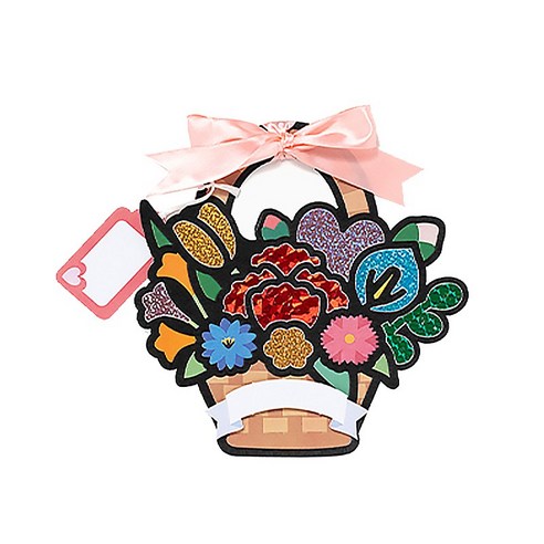 [오피스스쿨] 민화 KC인증 포일아트 꽃 만들기 (2종택1) 꽃다발만들기 생일선물 졸업식 꽃선물 초등미술놀이키트, 1개, 민화 포일아트 꽃 만들기 (꽃바구니)