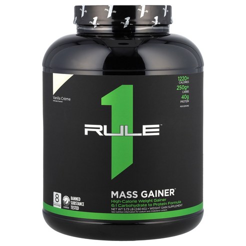 Rule One Proteins, Mass Gainer, 바닐라 크림, 2.6kg(5.73lb) Proteins (룰 원 프로틴)