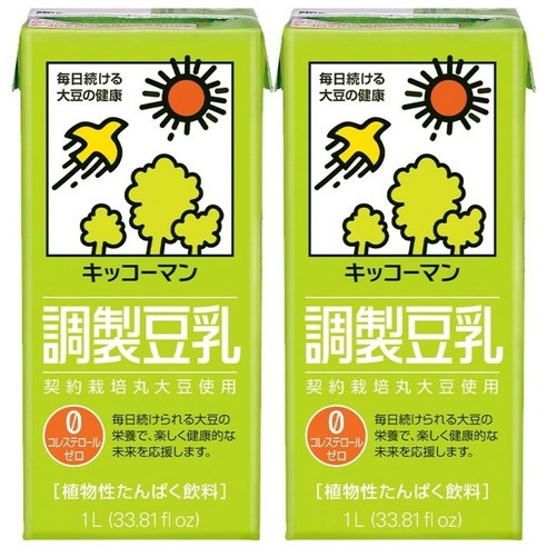 기꼬만 두유 오리지널 1L X 2개, 1L, 2개