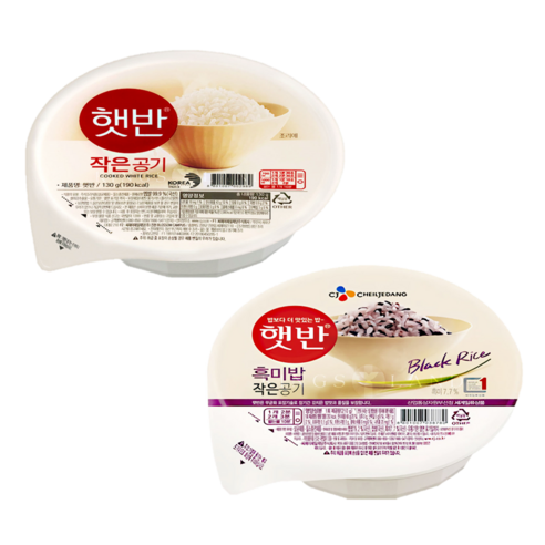 햇반 작은공기 12 + 작은흑미 12개, 130g, 24개