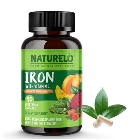철분 비타민 C 허브 5종 100mg 90캡슐 3개월분 고함량 미국산 Iron Vitami