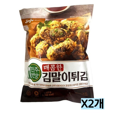 진주반상 매콤한 김말이튀김 1kg 무료배송/냉동 떡볶이 분식 튀김 아이들간식 안주 야식, 2개, 1kg