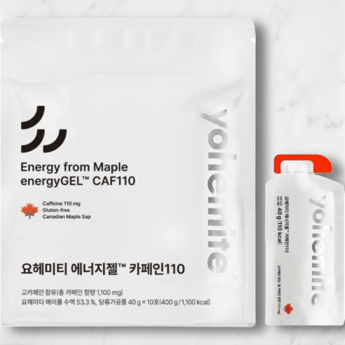 요헤미티 에너지젤 카페인110 운동 후반 집중력 저하방지 빠른 카페인 에너지 충전 파워젤