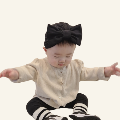 [디어딜리] 아기 모자 플랫 터번 리본