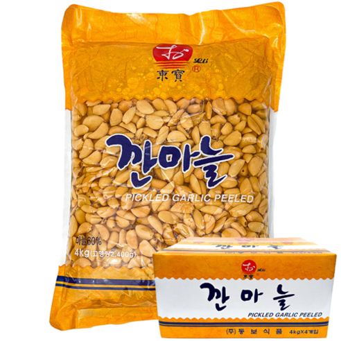 동보식품 깐마늘 절임 4kg 마늘장아찌 반찬