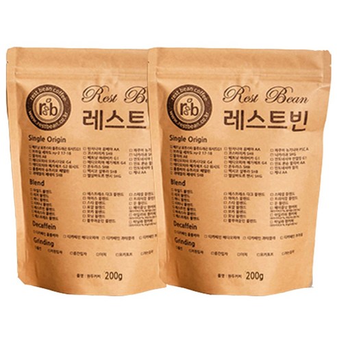 에티오피아 예가체프 G4, 중간입자(핸드드립), 200g, 2개