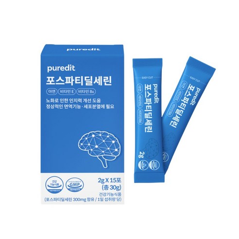 퓨어딧 포스파티딜세린 2g 15포 1박스 인지력개선 세포분열 건강기능식품
