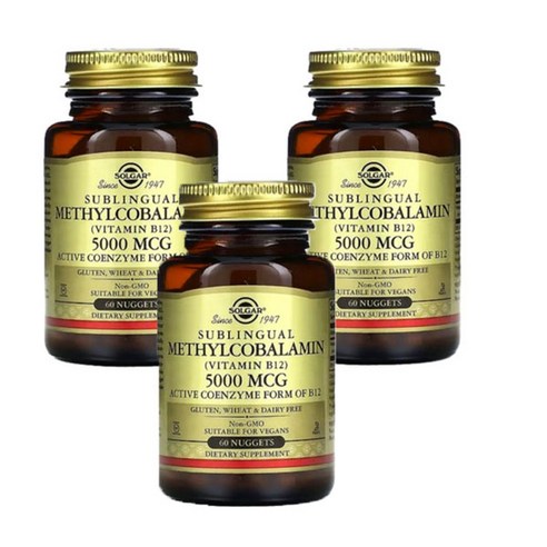 2+1 솔가 설하정 메틸코발라민(비타민 B12) 5000mcg 너겟 60개