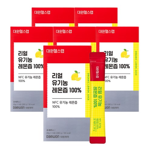 대원헬스 리얼 NFC 유기농 레몬즙 100%, 280g, 6개