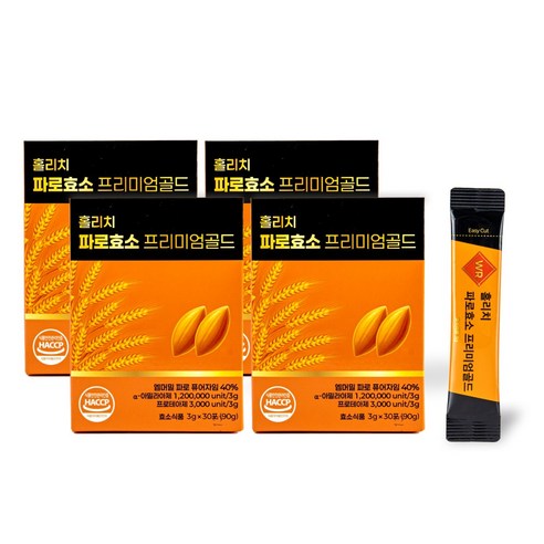 홀리치 파로효소 프리미엄 골드 발효 곡물 효소 이탈리아 엠머밀, 120개, 3g